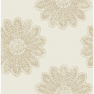 Sol Light Brown Medallion Light Brown Wallpaper Sample