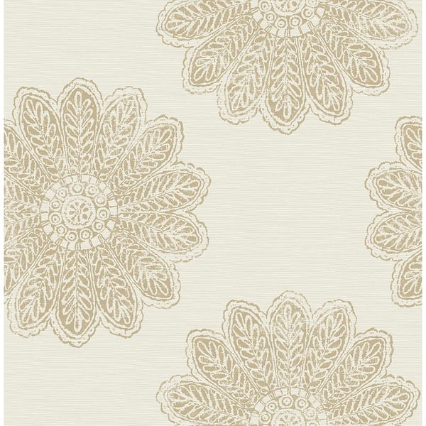 A-Street Prints Sol Light Brown Medallion Light Brown Wallpaper Sample