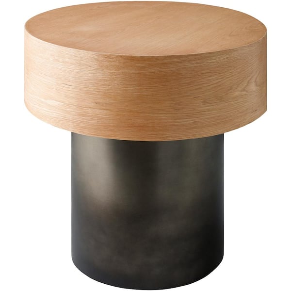Livabliss Jaycob Modern End Table, Black/Beige, 22 in. H x 22 in. W x 22 in. D