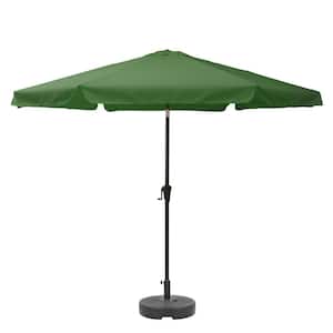 10 ft. Steel Market Round Tilting Patio Umbrella and Base in Green