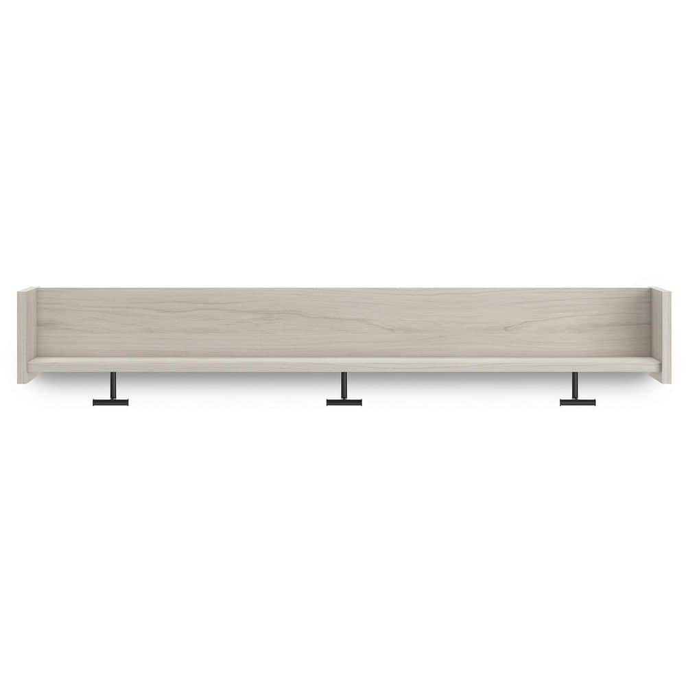 Socalle Brown Wall-Mounted Coat Rack with Shelf - thumbnail 5