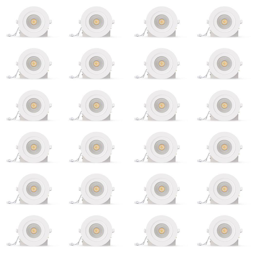 360° Gimbal 4 in. 5CCT Selectable White New Construction 12-Watt 1200LM Triac Dimmable LED Recessed (24-Pack) price history on PriceWatchPro
