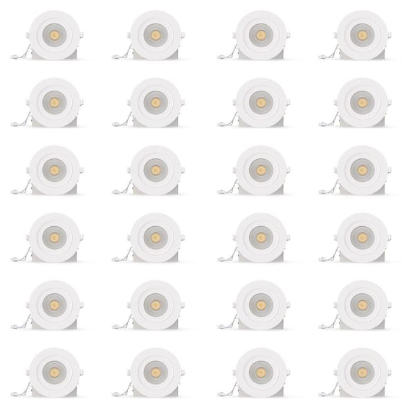 360° Gimbal 4 in. 5CCT Selectable White New Construction 12-Watt 1200LM Triac Dimmable LED Recessed (24-Pack)