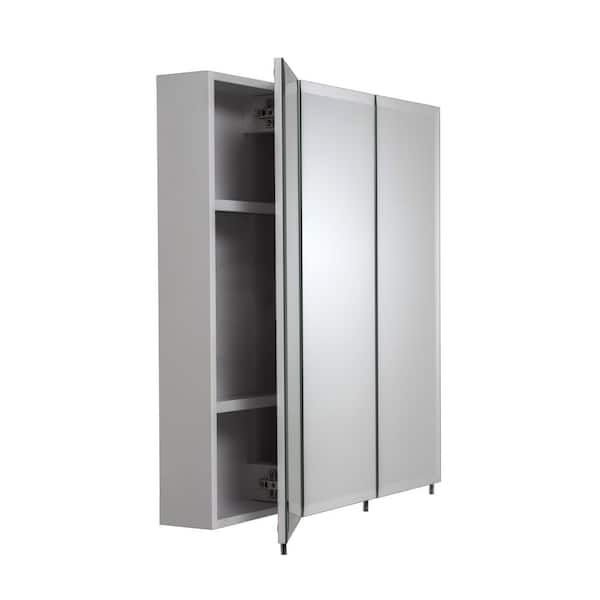 Croydex Acadia 30 in. W x 30 in. H Triple Door White Steel Surface
