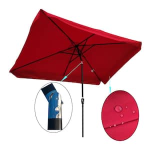 10 ft. x 6.5 ft. Rectangular Cantilever Umbrella in Red