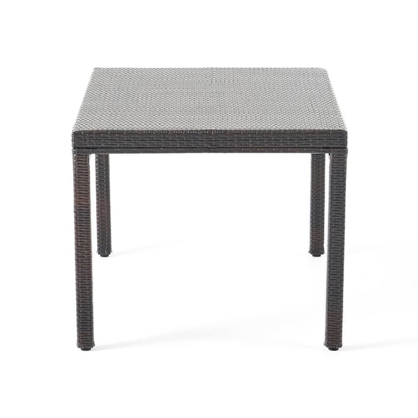 Rhode Island Multi-Brown Faux Rattan Outdoor Patio Dining Table