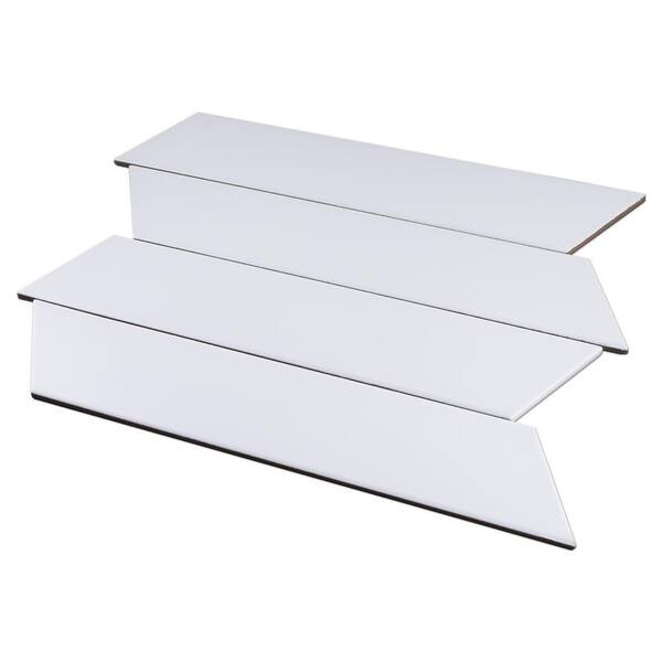 KENZO チェン MOLOVO Kenzo White Chevron 3.14 in. x 15.74 in. Matte