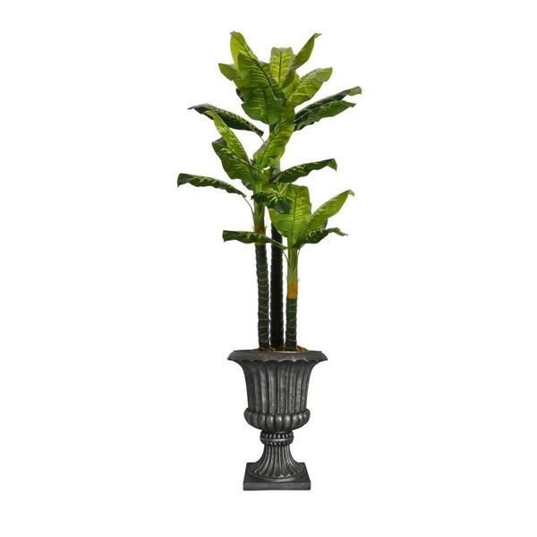 Laura Ashley 86 in. Tall Real Touch Evergreen in Planter