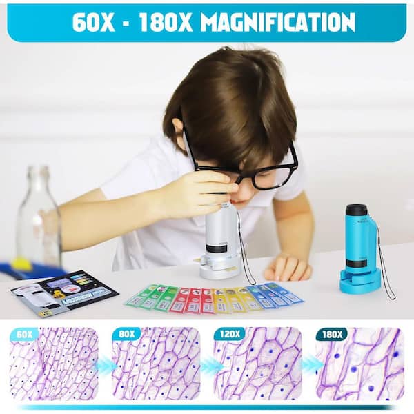 SenQWFa Portable Microscope Zoom 60x-180x Handheld Mini Microscope