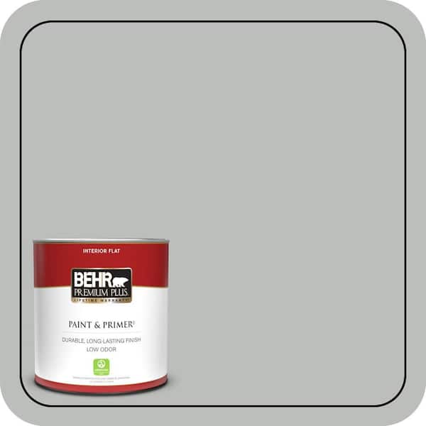 BEHR PREMIUM PLUS 1 qt. Home Decorators Collection #HDC-NT-23G Alaskan Gray Flat Low Odor Interior Paint & Primer