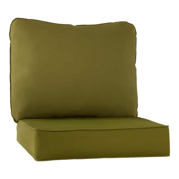 Greendale Home Fashions 24 in. x 24 in. 2-Piece Outdoor Deep Seat Lounge Chair Cushion in Kiwi