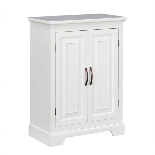 Teamson Home St. James 24 in. W x 12.5 in. D x 32 in. H White Wooden Linen Cabinet with 3 Shelves