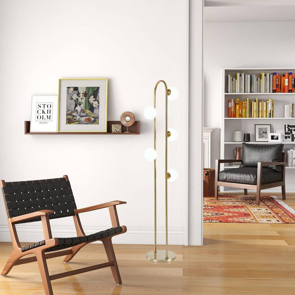 66 in. H 5-Light Gold LED Arc Standing Light Floor Lamp with Metal Base price history on PriceWatchPro