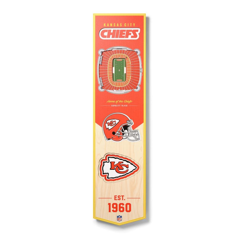 Kansas City Chiefs 8 x 32 Evolution Wool Banner