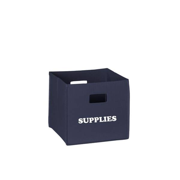 RiverRidge 10.5 in. x 10 in. Folding Supplies Storage Bin in Navy Blue
