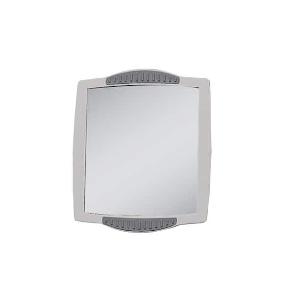 Zadro 4.5 in. W x 5 in. H Fogless Clip-On Shower Makeup Mirror in White