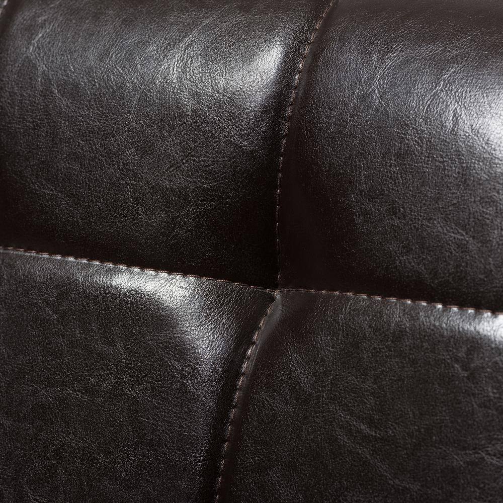 Sleek Mid-Century Brown Faux Leather Accent Chair