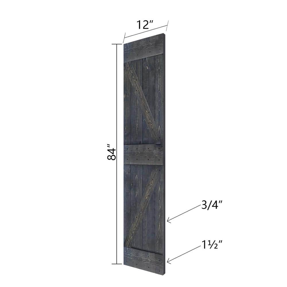 Carbon Gray Solid Wood Bi-Fold Barn Door with Matte Finish