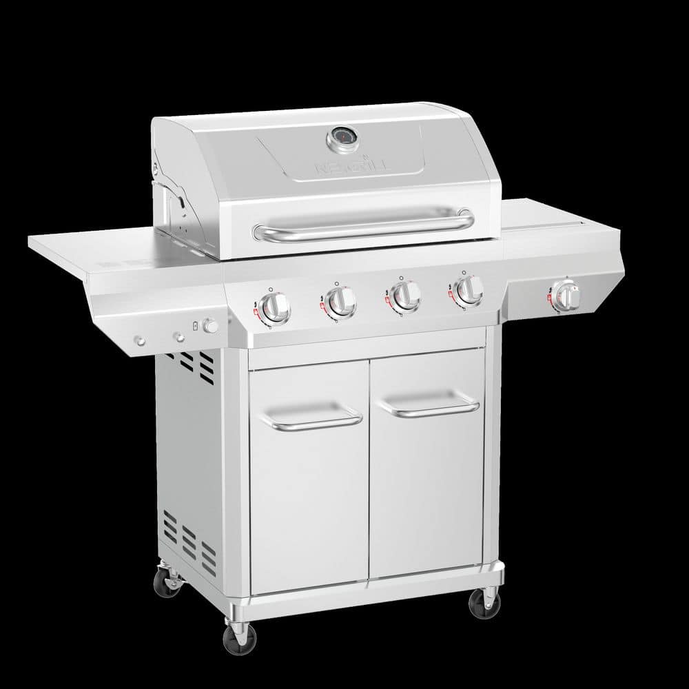 Nexgrill 4 Burner Stainless Steel Propane Gas Grill with Side Burner 720-0830XF