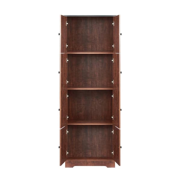 Unbranded 24 in. W x 12.8 in. D x 72.4 in. H Bathroom Brown Linen Cabinet