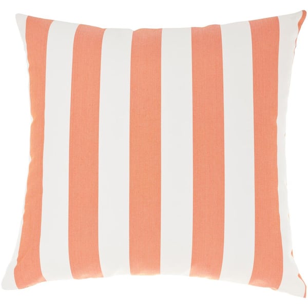 Mina Victory Coral 18 in. x 18 in. Indoor/Outdoor Throw Pillow 001292