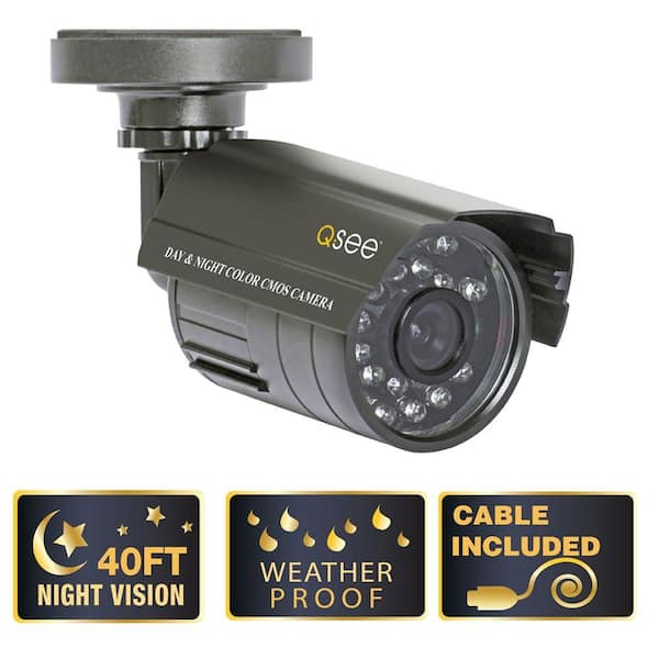 Q-SEE Lite Series 400 TVL CMOS Indoor/Outdoor Bullet Shaped Surveillance Camera-DISCONTINUED
