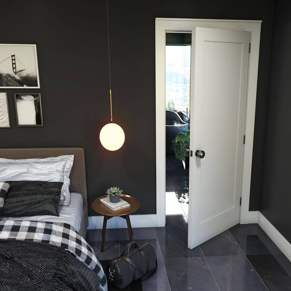 Shaker 1-Panel Solid Core White Primed Pine Interior Door Slab