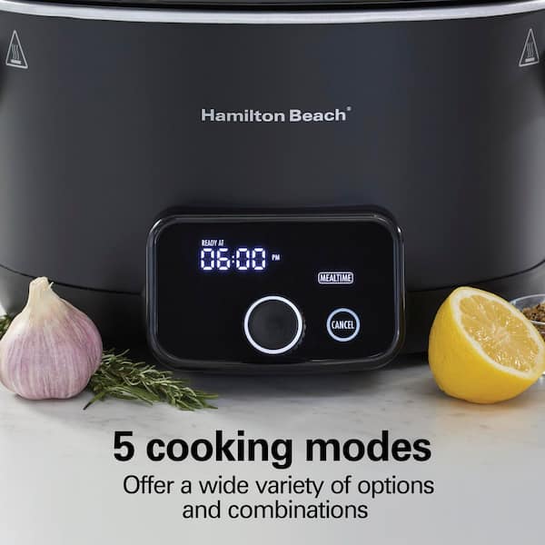 HAMILTON BEACH 電気式タジン鍋 黒 Hamilton Beach Ready, Set, Dinner 6 qt. Black Slow Cooker with