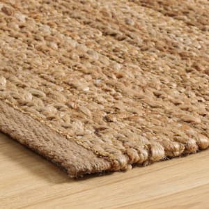 Tan 7 ft. 9 in. x 9 ft. 9 in. Natural Jute and Chenille Handwoven LR03302 Area Rug