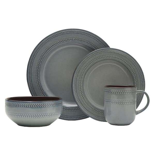 SCOTT LIVING Asher 16 Piece Blue Dinnerware Set (Service for 4) 5283764