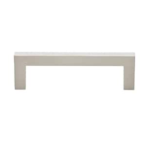 3-3/4 in. Center-to-Center Solid Square Slim Satin Nickel Cabinet Bar Pull (10-Pack)