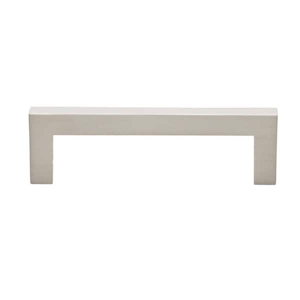 GLIDERITE 3-3/4 in. Center-to-Center Solid Square Slim Satin Nickel Cabinet Bar Pull (10-Pack)