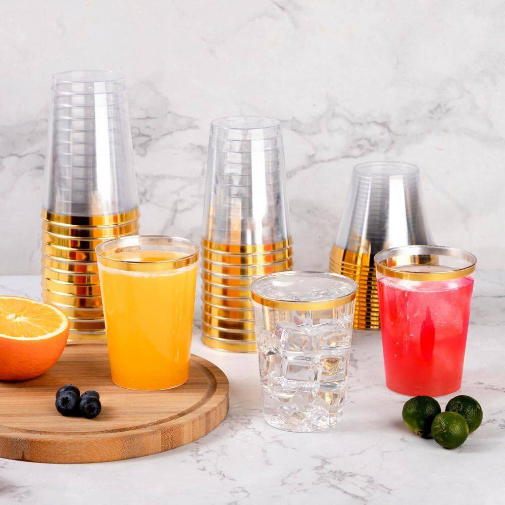 3.04 in. Gold Metallic Disposable Plastic Cocktail Cups Tumblers for Party Wedding Thanksgiving Christmas (50 Per Case) price history on PriceWatchPro