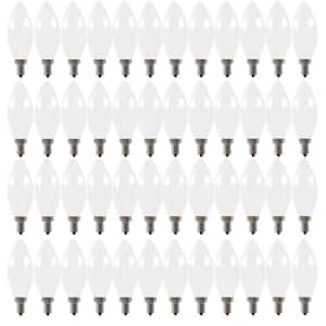 60-Watt Equivalent B10 E12 Candelabra Dimmable Filament CEC Frosted Glass Chandelier LED Light Bulb Soft White (48-Pack)