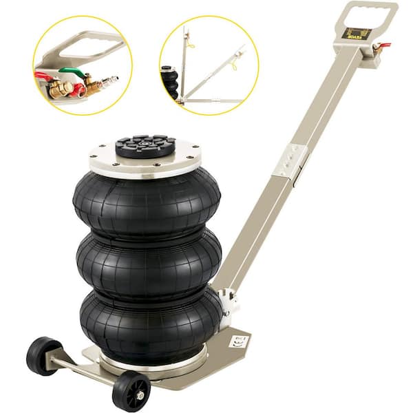 Triple Bag Air Jack 3T/6600 lbs. Air Bag Jack Fast Lift Up to 15.75 in. in  3 to 5S with Adjustable Handle for Cars,Beige