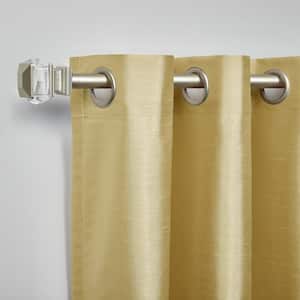 Chatra Gold Solid Light Filtering 54 in. x 96 in. Grommet Top Curtain Panel (Set of 2)