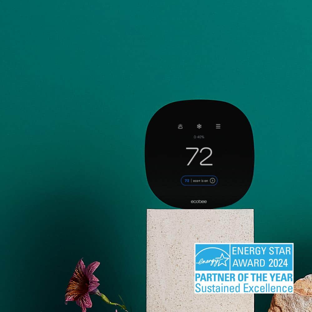 Ecobee Black Programmable Smart Thermostat with Touchscreen