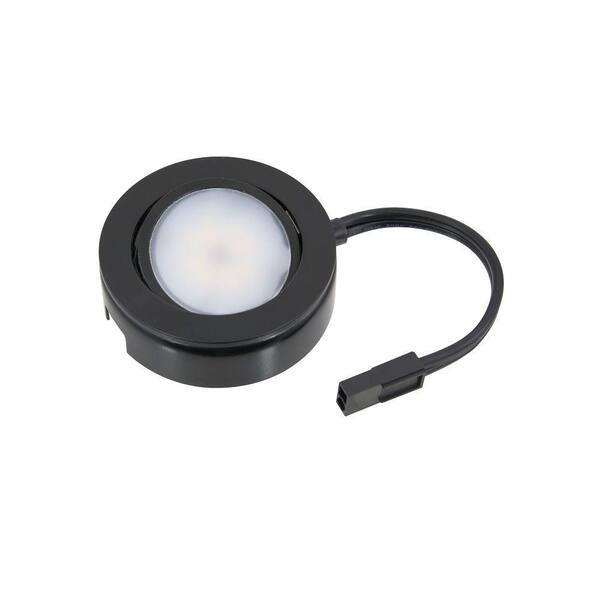 Irradiant 1-Light LED Black Under Cabinet Puck Light Kit