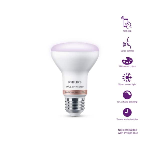 45-Watt Equivalent R20 Smart Wi-Fi LED Color Changing Light Bulb Powered by WiZ with Bluetooth (6-Pack)