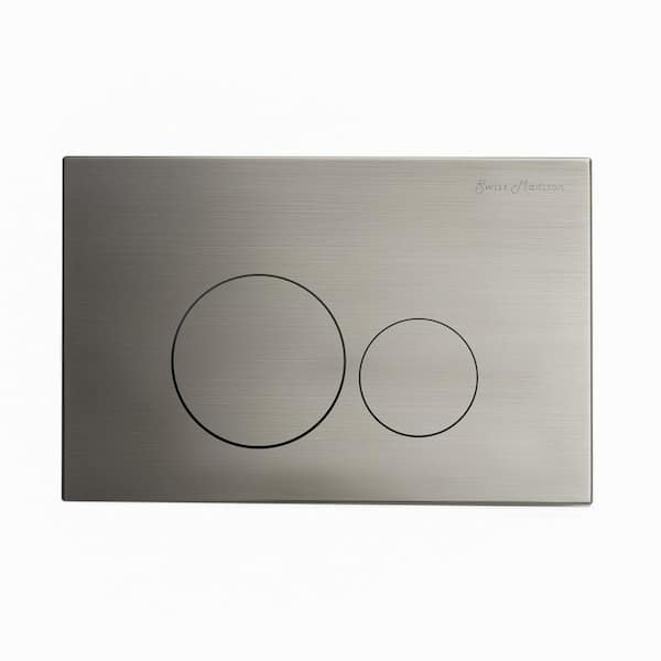 Wall Mount Dual Flush Metal Actuator plate in Matte Silver