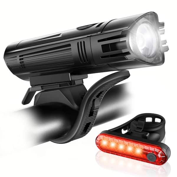 Unbranded Ultra Bright USB Rechargeable Bike Light Set, Front Headlight and Back Taillight, 4-Light Modes