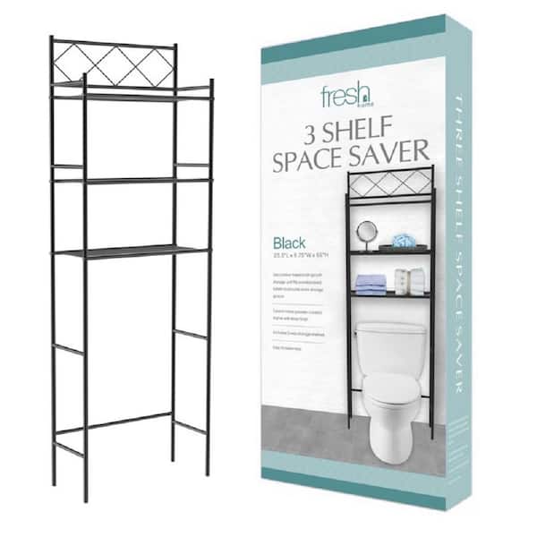 3 Shelf Over The Toilet Bathroom Space Saver Towel Storage Rack Organizer ORB 