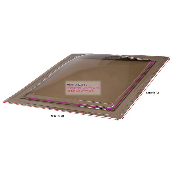 SUN-TEK 22-1/2 in. x 22-1/2 in. Polycarbonate Fixed Self Flashing