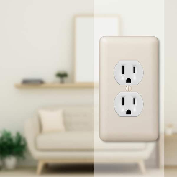 Declan 1 Gang Duplex Steel Wall Plate - Almond