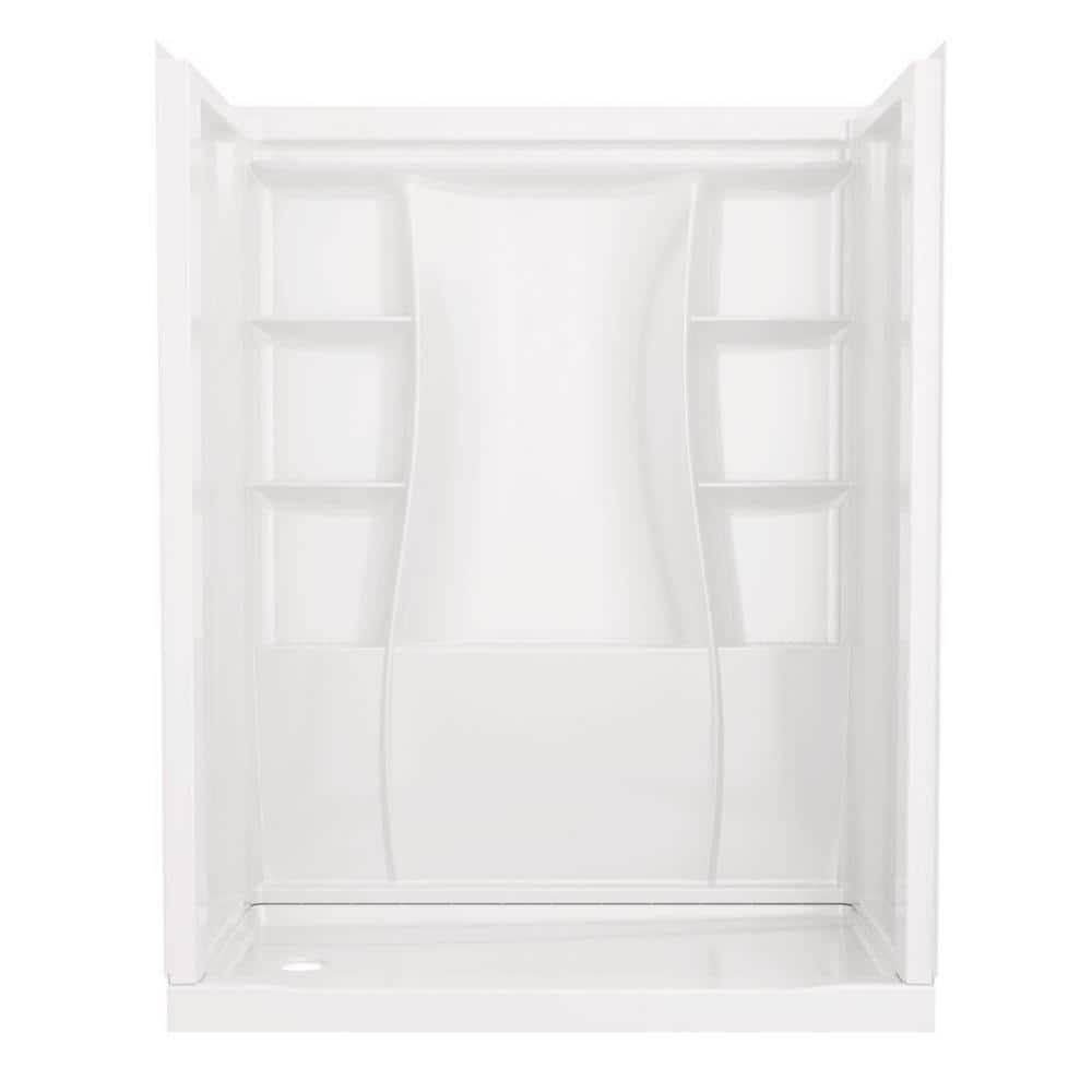 Delta Classic 500 30 in. L x 60 in. W x 72 in. H Alcove Shower Kit with Shower Wall and Shower Pan in High Gloss White -  BVS2-C5141-WH