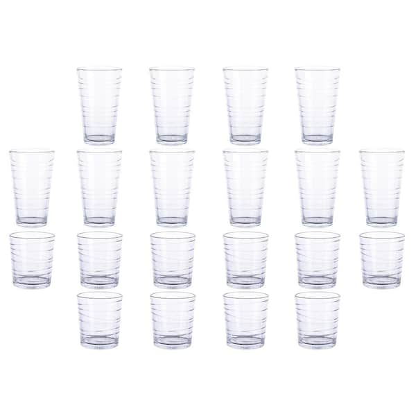 Gibson Home 16 Piece Swirl Clear Assorted Glassware Set