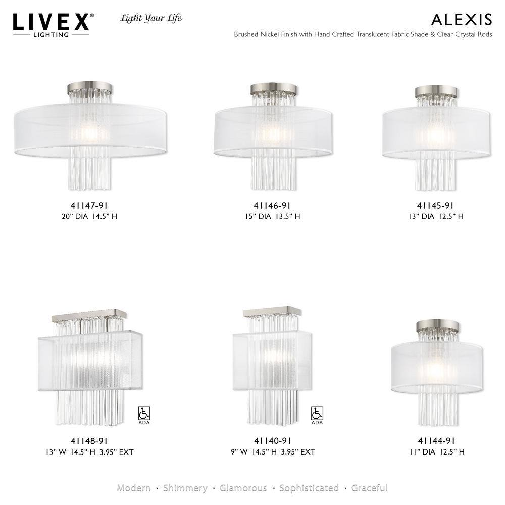 Alexis Brushed Nickel 2-Light ADA Compliant Wall Sconce