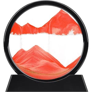 Red 3D Moving Sand Art, Liquid Motion Flowing Sand Frame for Home, and Office Decor