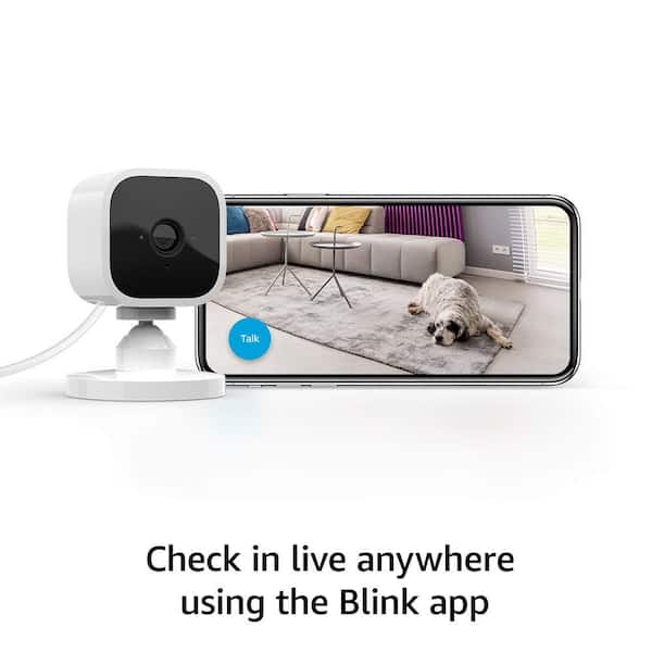 Blink Mini Indoor Wired 1080p Wi-Fi Security Camera in White B07X6C9RMF -  The Home Depot