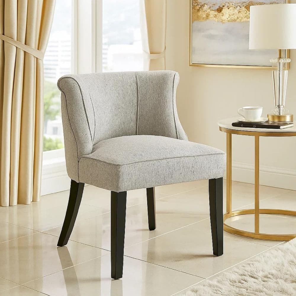 Vasu Gray and Espresso Brown Polyester Accent Side chair with Vertical Accents on Curved Back price history on PriceWatchPro